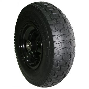 Wide wheelbarrow wheel steel hub black