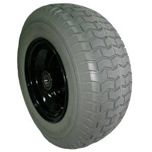 Wide wheelbarrow wheel flat free grey /black