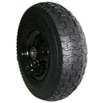 Wide Wheelbarrow wheel black steel hub